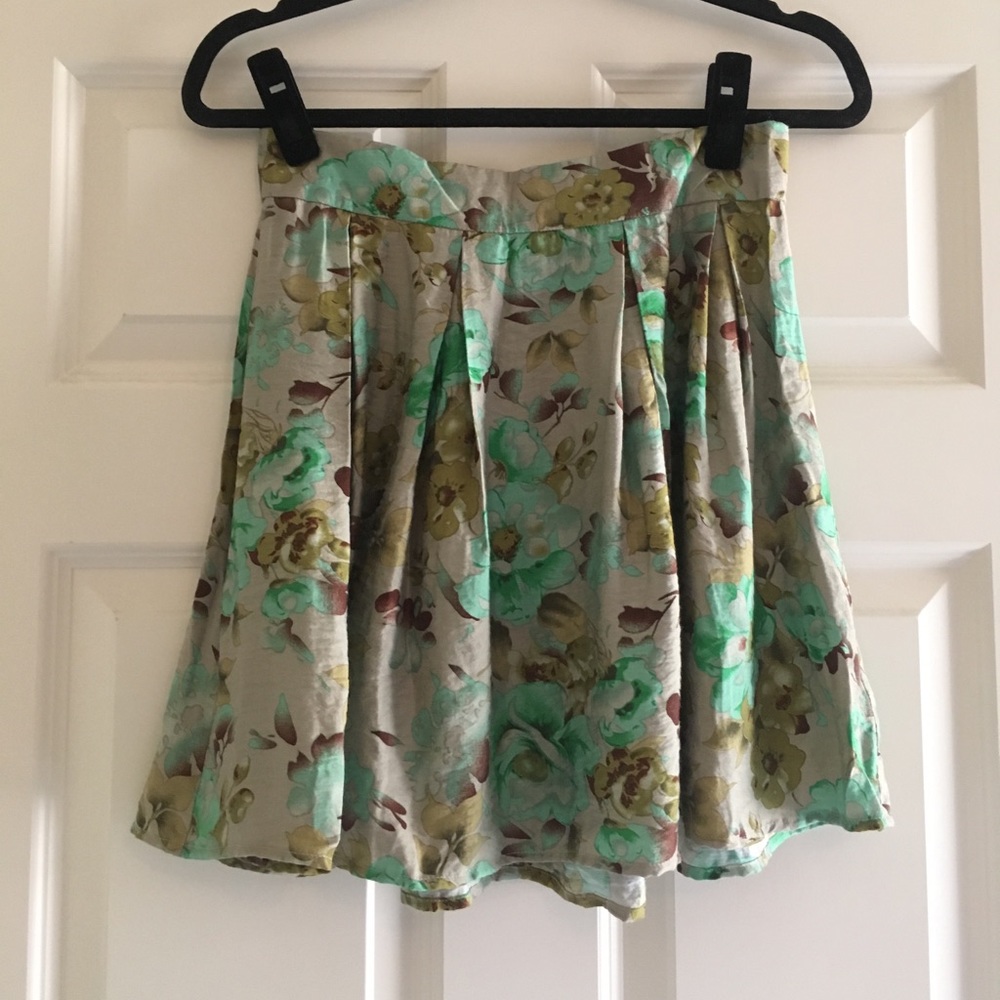 Urban Outfitters Floral High-Waisted Skater Skirt